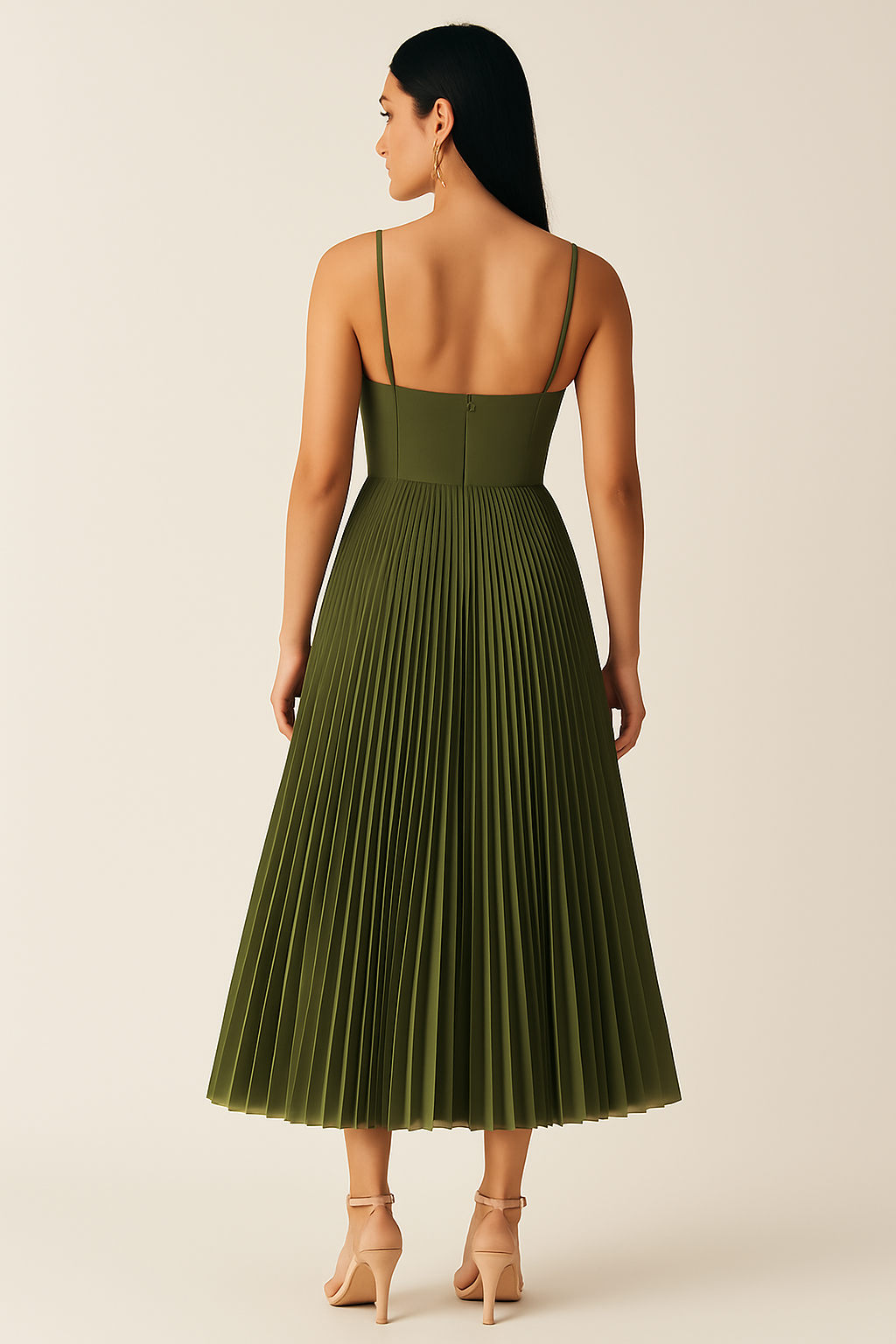 Isabelle | Pleated Tulle Midi Dress