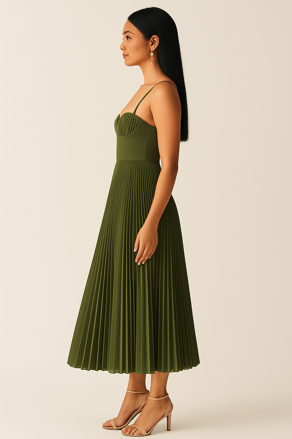 Isabelle | Pleated Tulle Midi Dress
