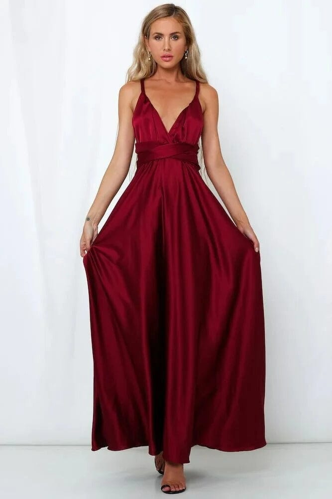 Amelia™ | Elegant Satin Maxi Dress