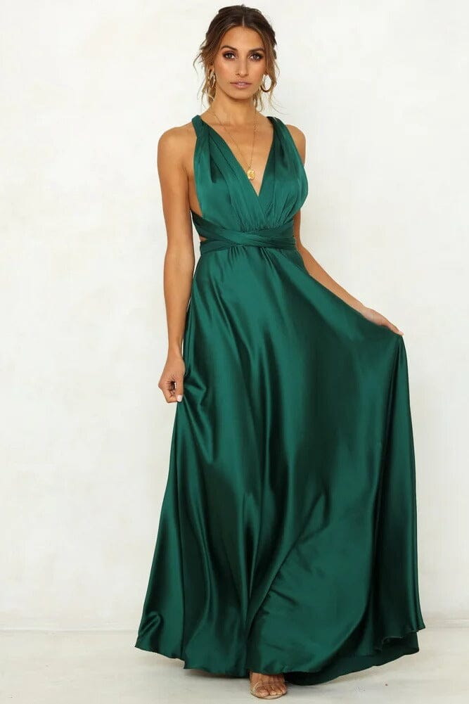 Amelia™ | Elegant Satin Maxi Dress