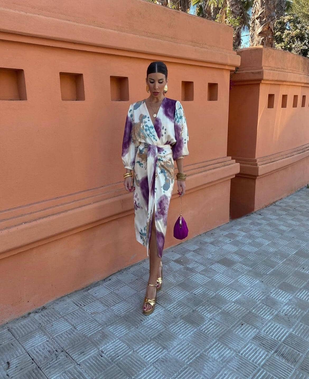 Emma™ | Elegant Silk Dress with V-Neck
