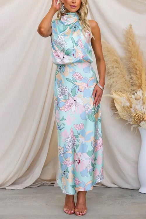 Georgia | Printed Maxi Satin Dress