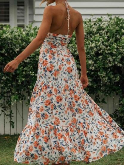 Louise™ | Floral Halter Maxi Summer Dress
