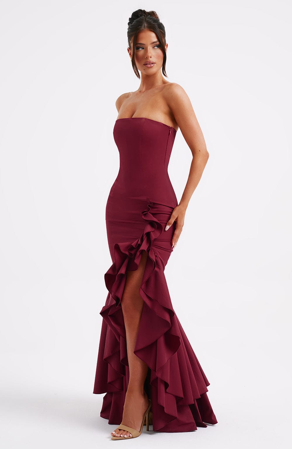 Xyrelle™ | Sleeveless Split Ruffle Maxi Dress