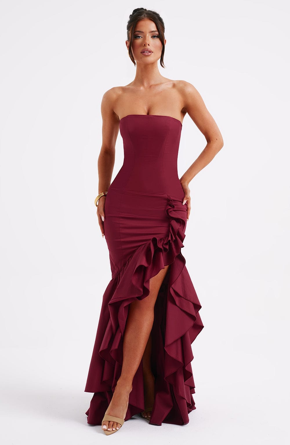 Xyrelle™ | Sleeveless Split Ruffle Maxi Dress