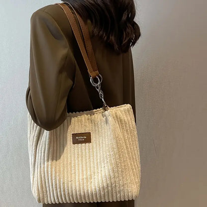 The Naya Tote | Corduroy Shoulder Bag