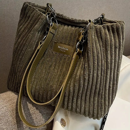 The Naya Tote | Corduroy Shoulder Bag