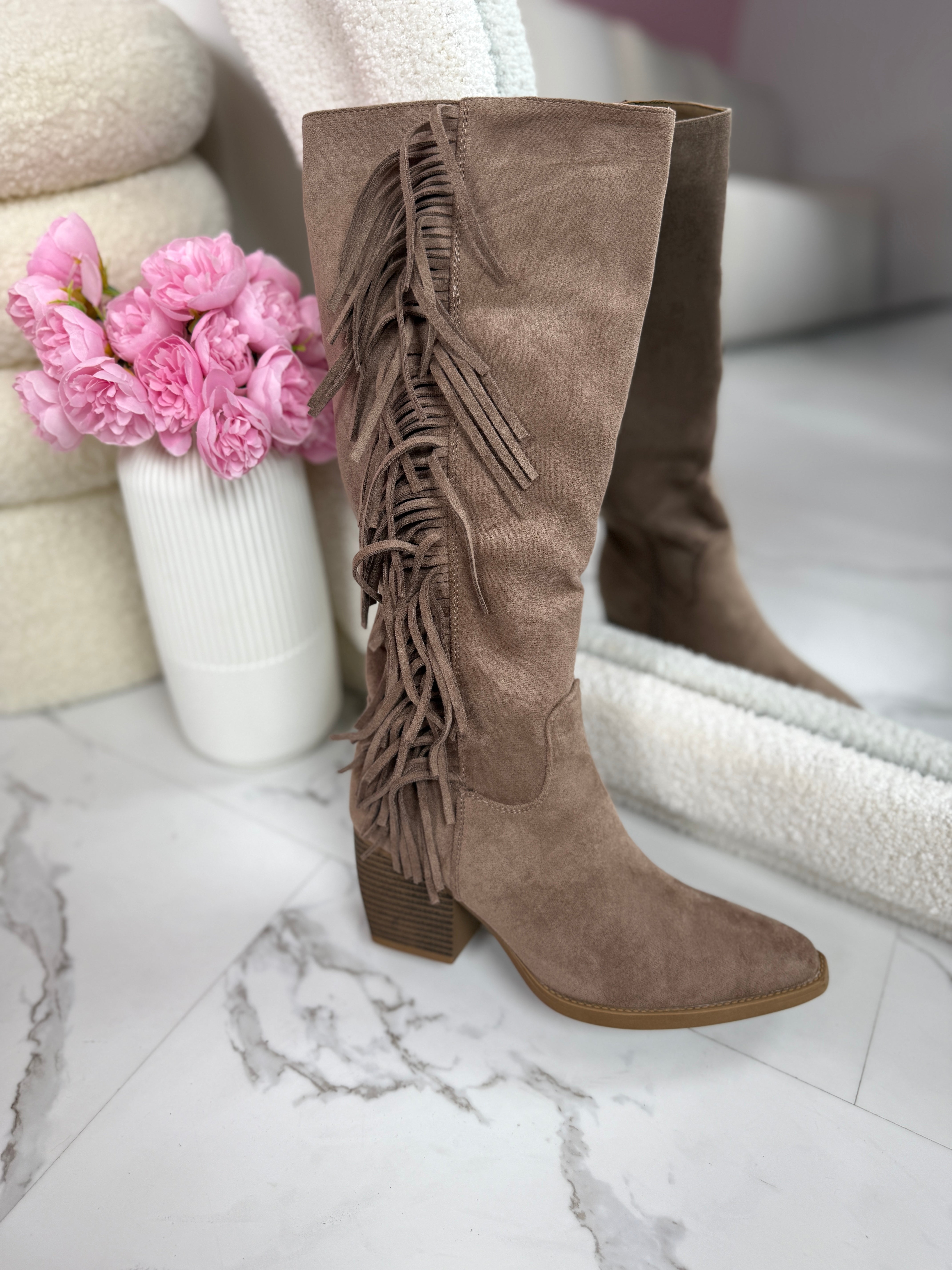 Viral Fringle Khaki Boots