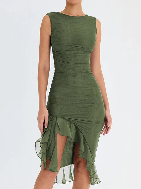 Sukienka Robe Midi z Paskiem