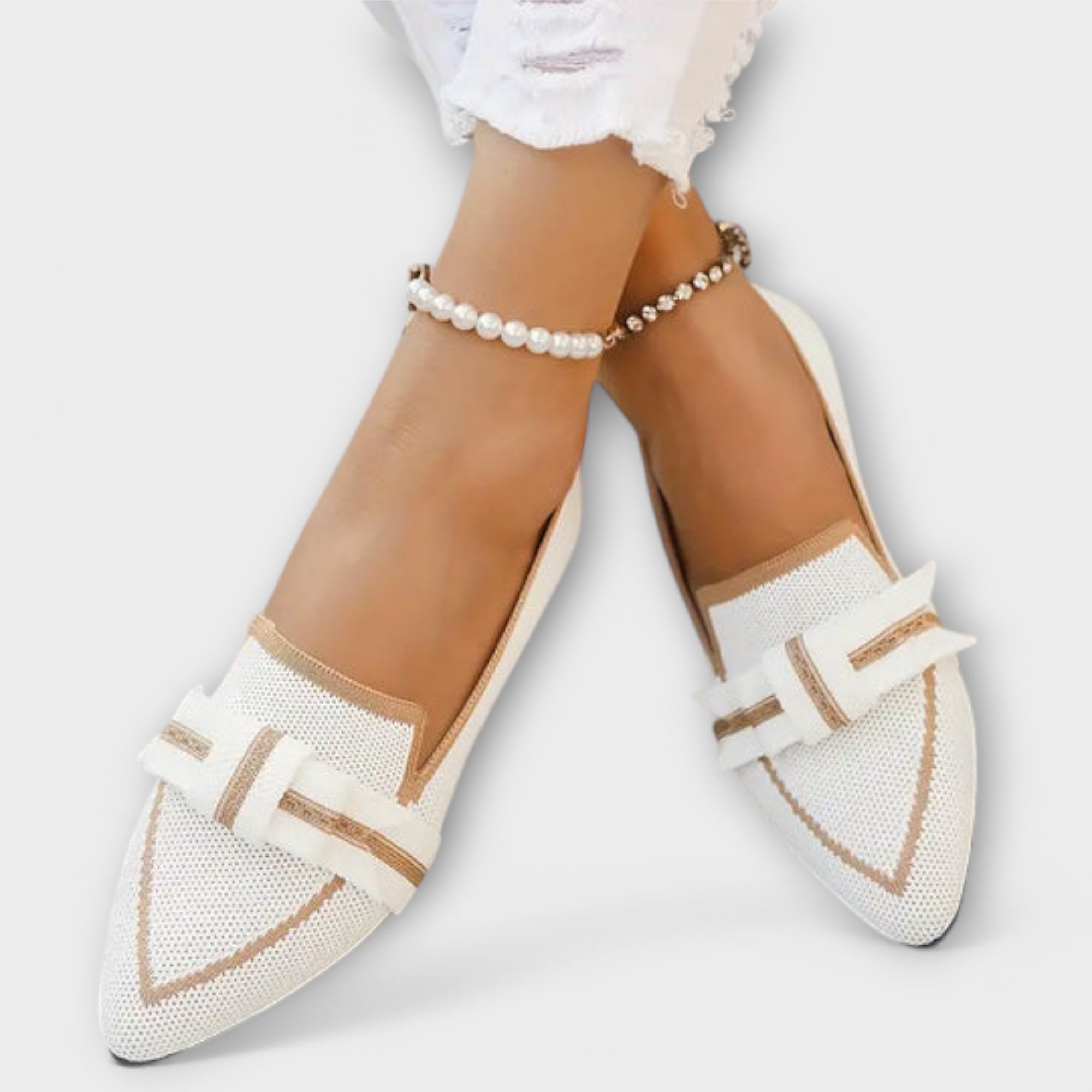 Anna - Płaskie buty damskie z węzłowym wzorem