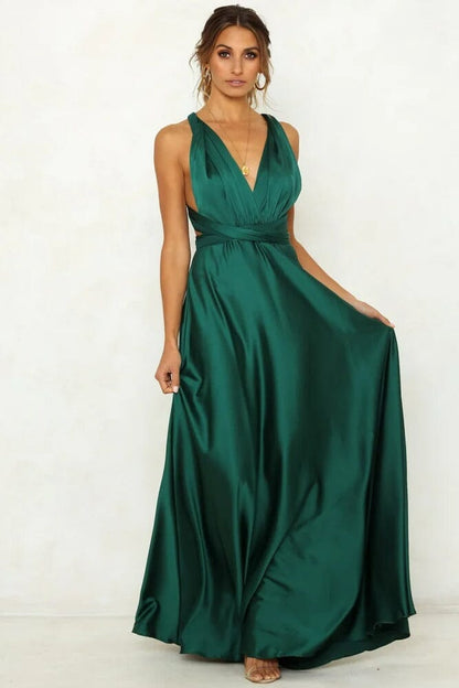 Amelia™ | Elegant Satin Maxi Dress