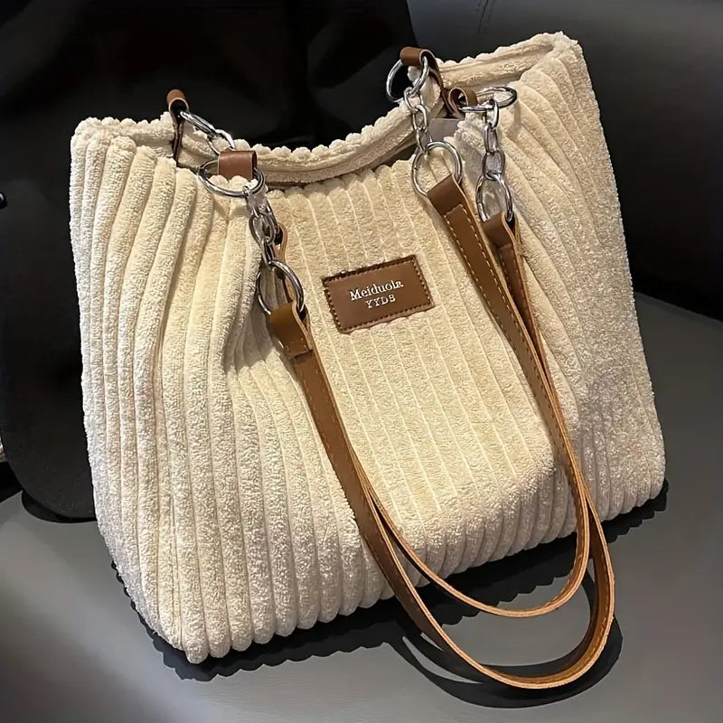 The Naya Tote | Corduroy Shoulder Bag