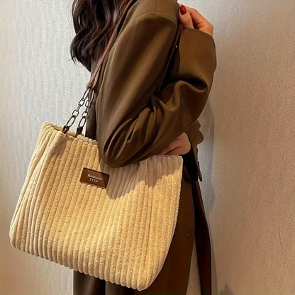 The Naya Tote | Corduroy Shoulder Bag