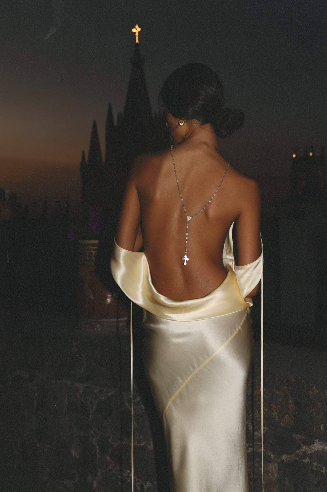 Charlotte™ | Elegant Silk Maxi Dress with Open Back