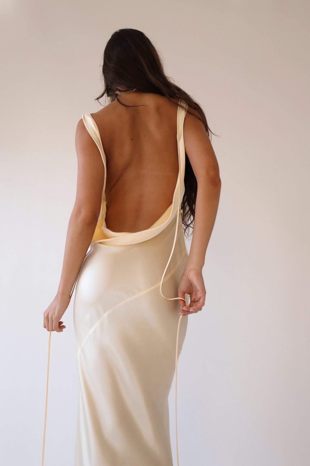 Charlotte™ | Elegant Silk Maxi Dress with Open Back