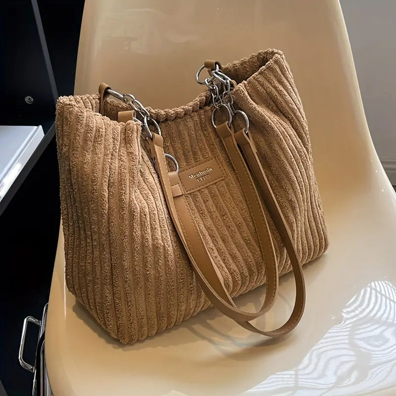 The Naya Tote | Corduroy Shoulder Bag