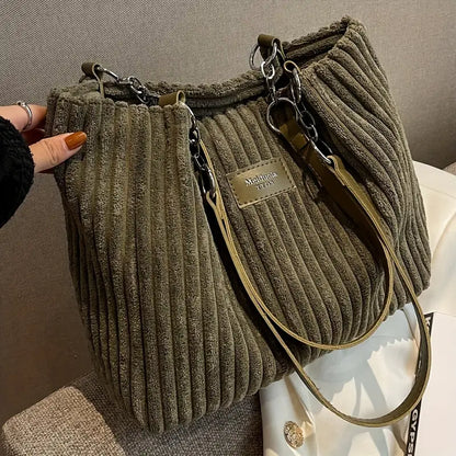 The Naya Tote | Corduroy Shoulder Bag