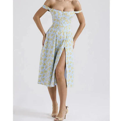 Freya™ | Floral Corset Midi Dress