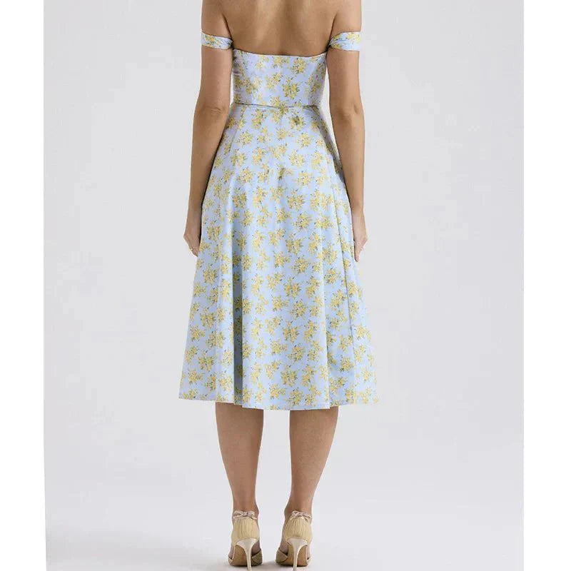 Freya™ | Floral Corset Midi Dress