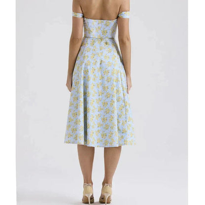 Freya™ | Floral Corset Midi Dress