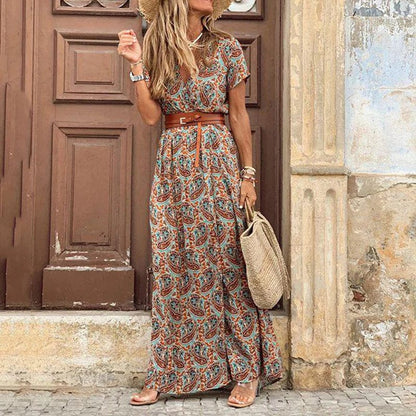 Marcelina™ - Maxi Ibiza Sukienka - W zestawie z paskiem