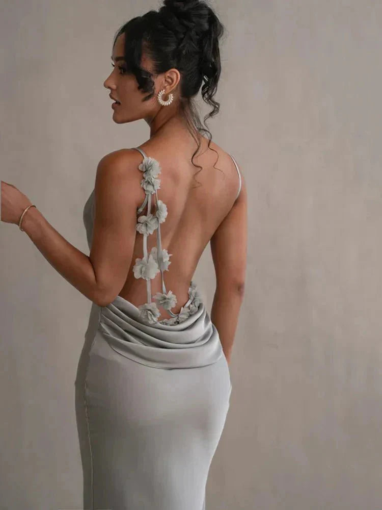 Nina™ | Luxe Silk Party Dress with Ruffles