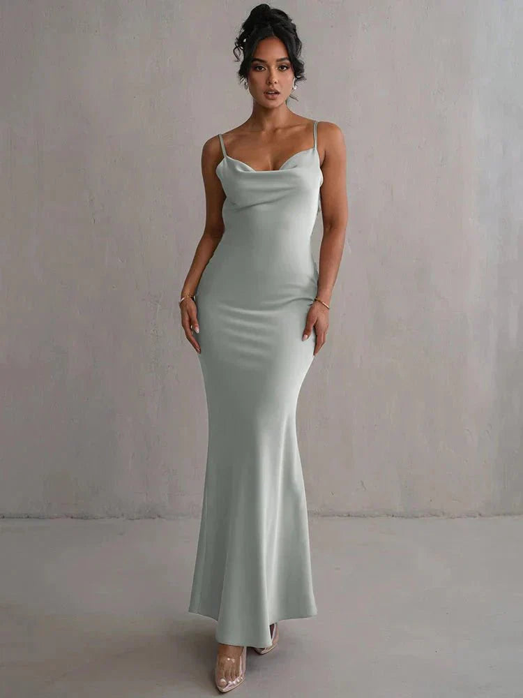Nina™ | Luxe Silk Party Dress with Ruffles