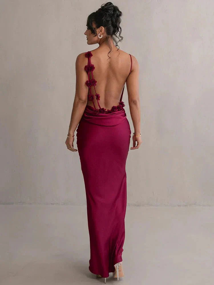 Nina™ | Luxe Silk Party Dress with Ruffles