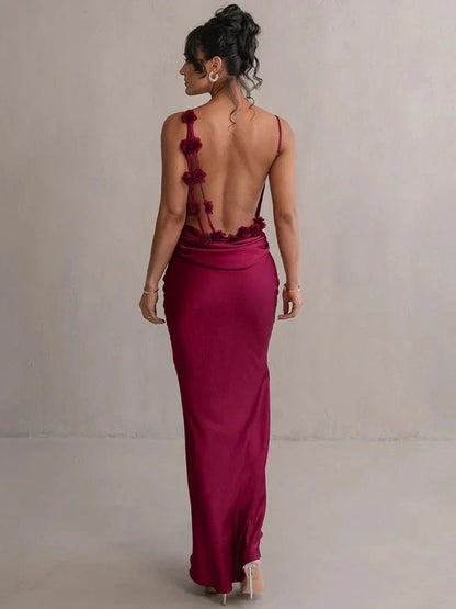 Nina™ | Luxe Silk Party Dress with Ruffles