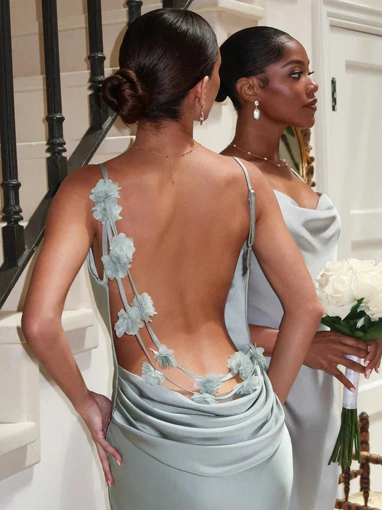 Nina™ | Luxe Silk Party Dress with Ruffles