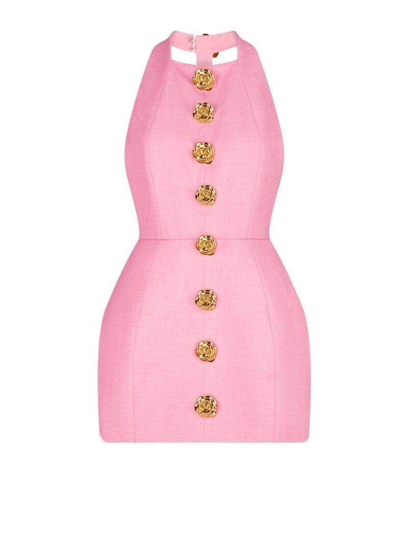 Rebecca | Pink Mini Dress with Open Back