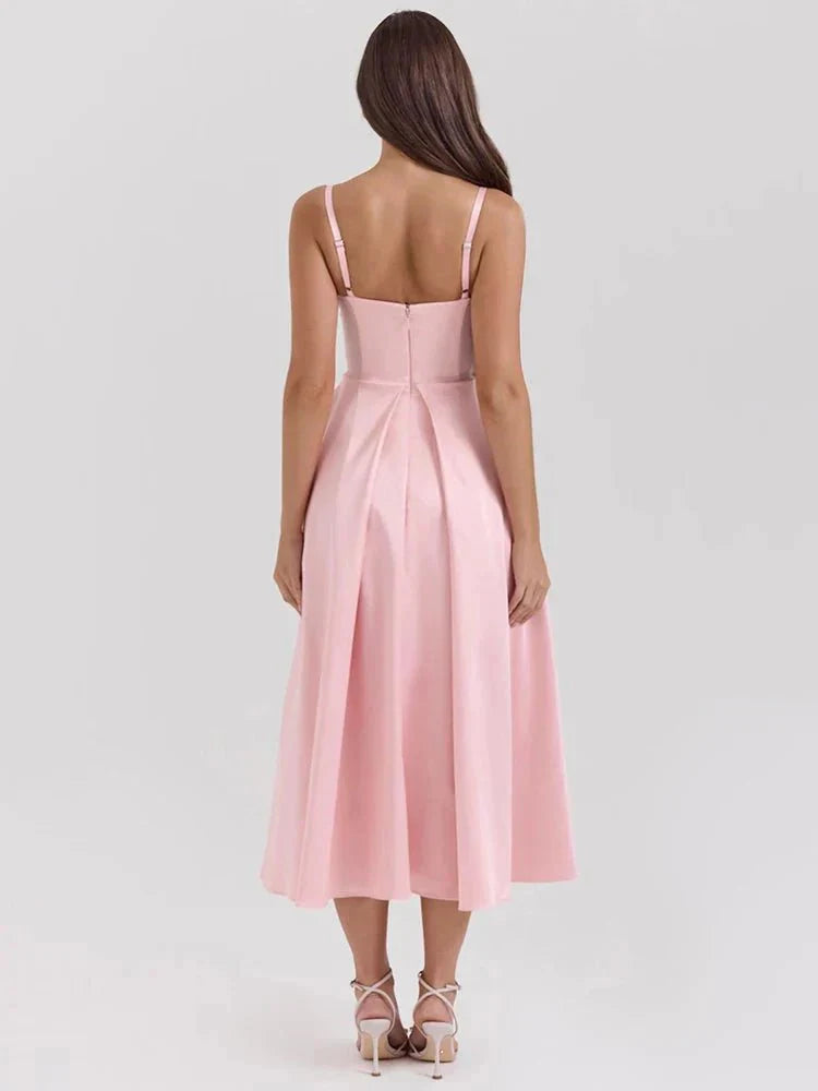 Tiffany™ | Luxe Satin Dress with Spaghetti Straps
