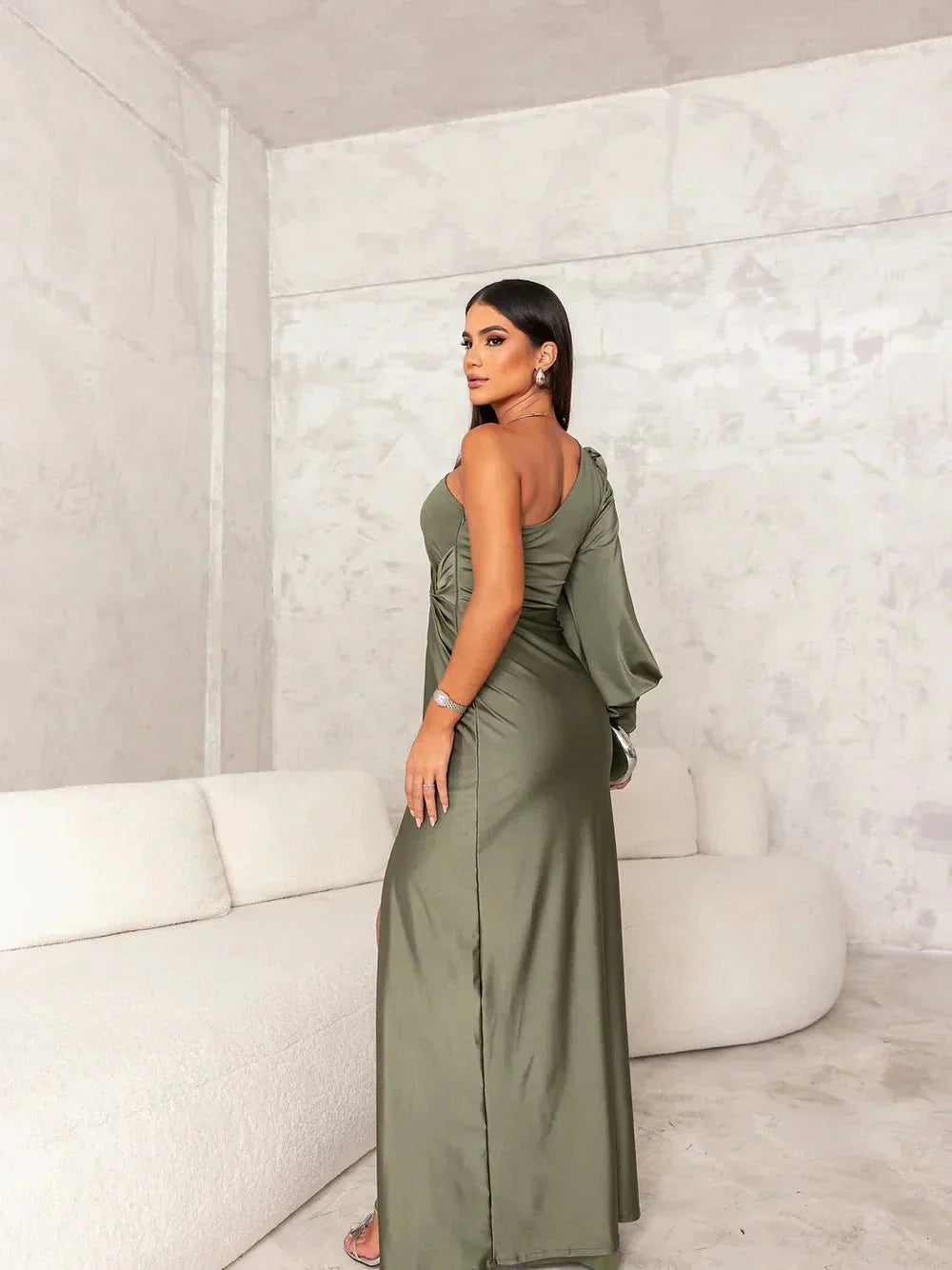 Victoria™ | Elegant Silk Dress with Split